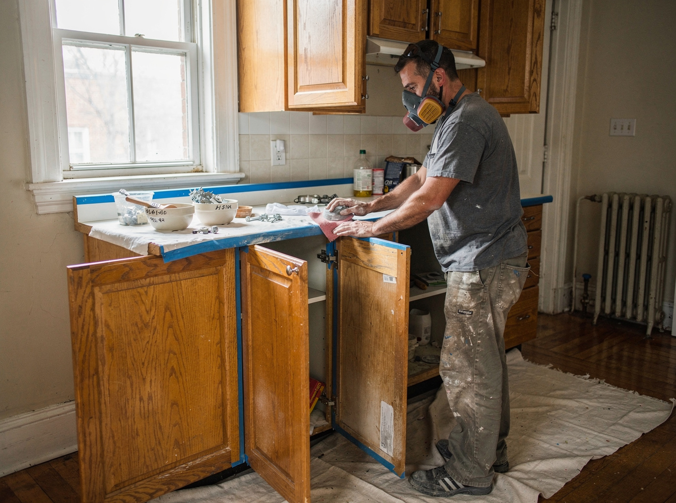 Preparing Oak Cabinets for Paint in Older Boston Kitchens